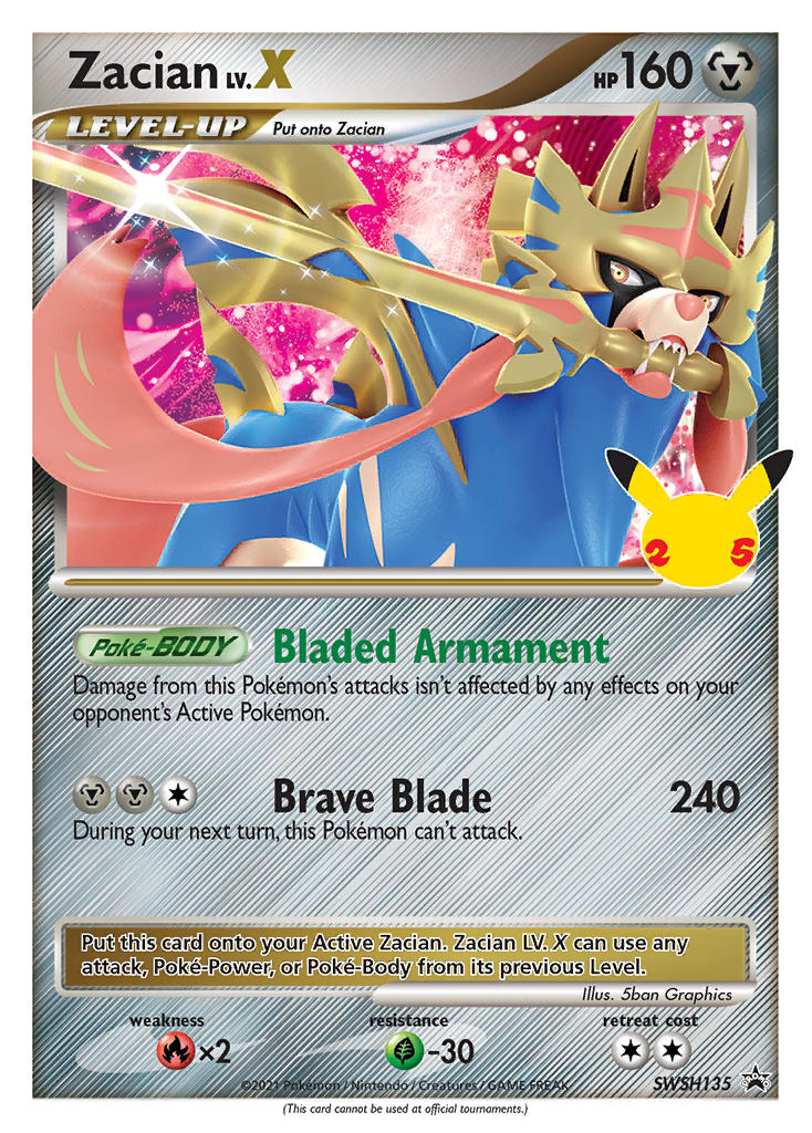 Zacian LV.X (SWSH135) - SWSH Black Star Promos Pokémon Card