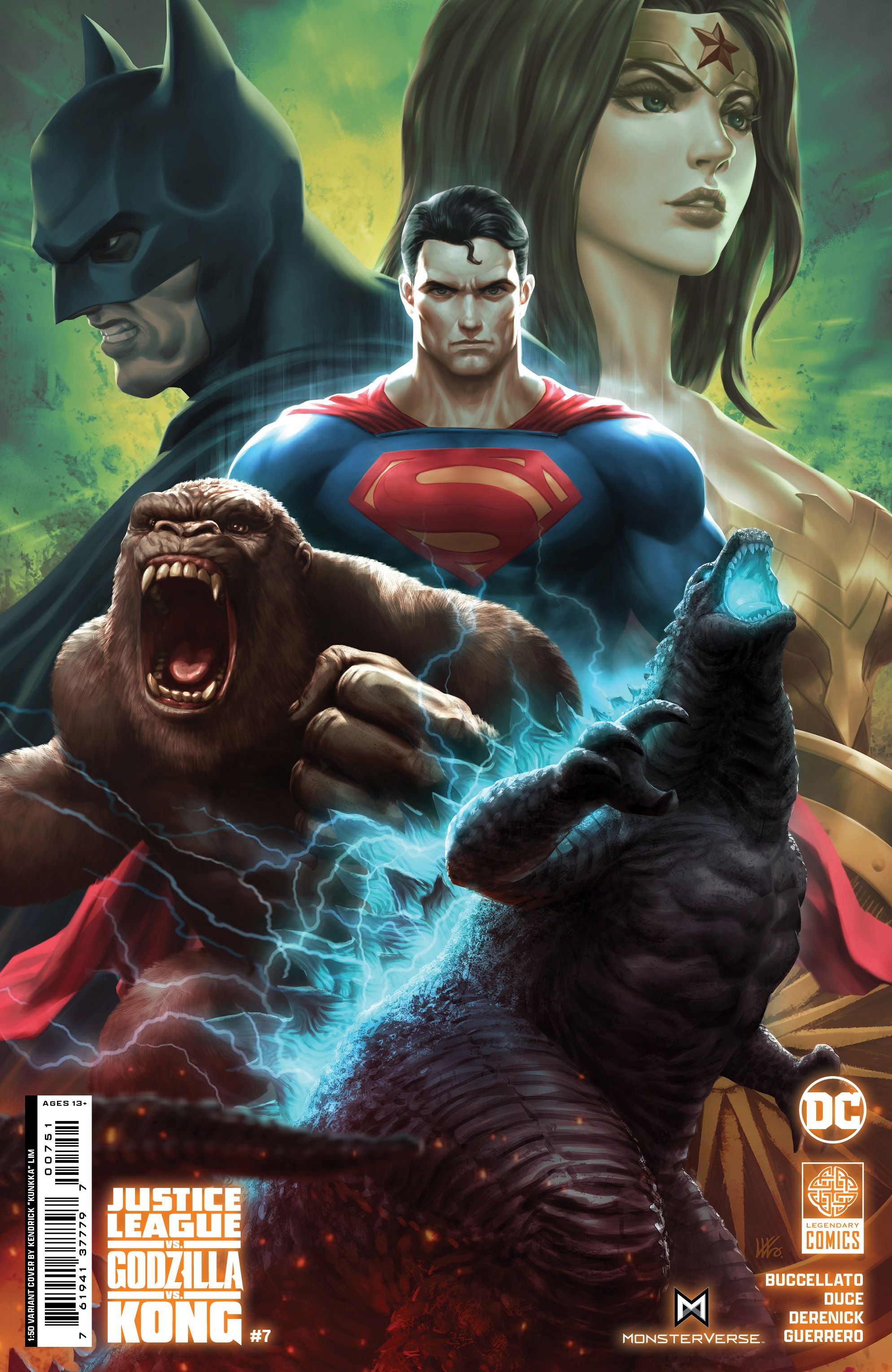 Justice League vs. Godzilla vs. Kong #7 (Cvr E Inc 1:50 Kendrick Kunkka Lim Card Stock Variant) Comic