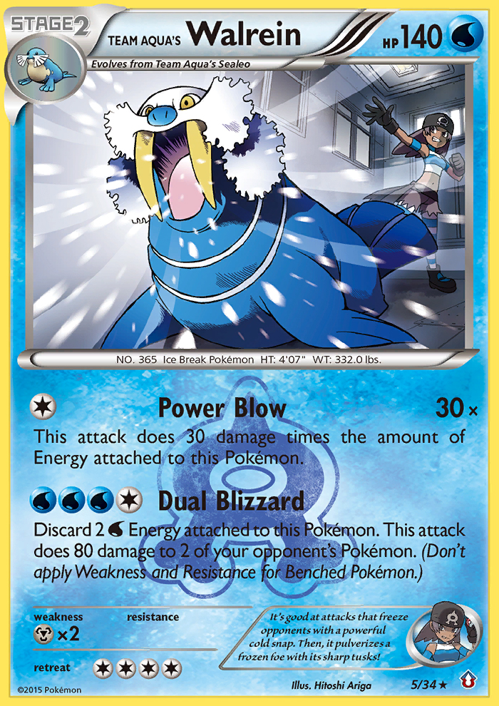 Team Aqua's Walrein (5/34) - Double Crisis Pokémon Card