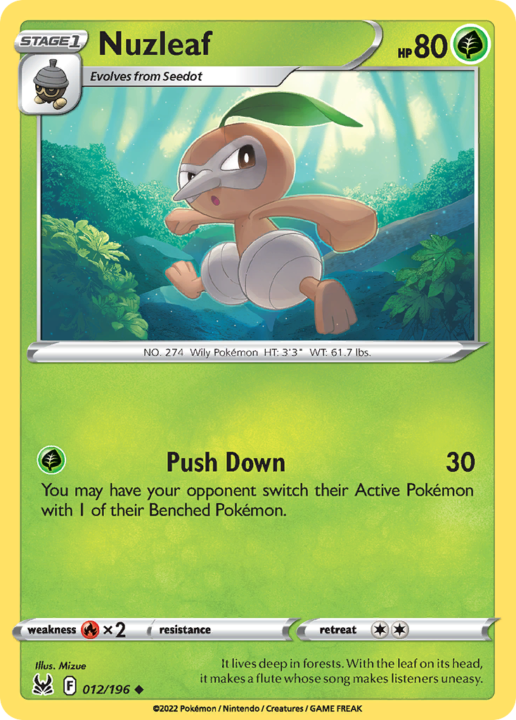 Nuzleaf (12/196) - Lost Origin Pokémon Card