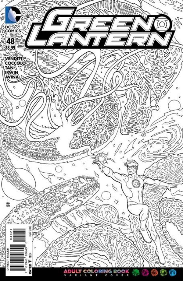 Green Lantern #48 (Adult Coloring Book Variant Cover)
