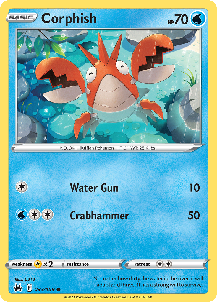 Corphish (33/159) - Crown Zenith Pokémon Card