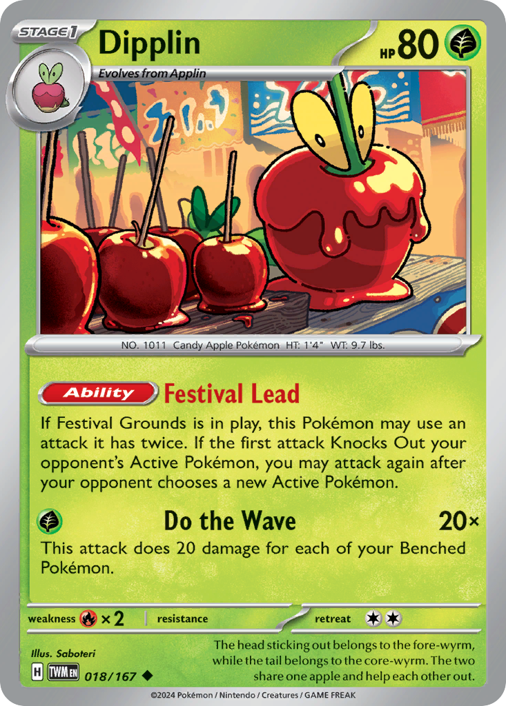 Dipplin (18/167) - Twilight Masquerade Pokémon Card