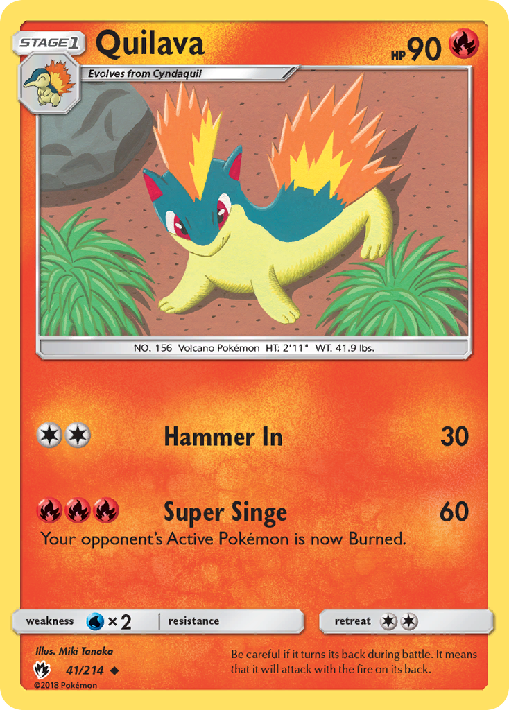 Quilava (41/214) - Lost Thunder Pokémon Card