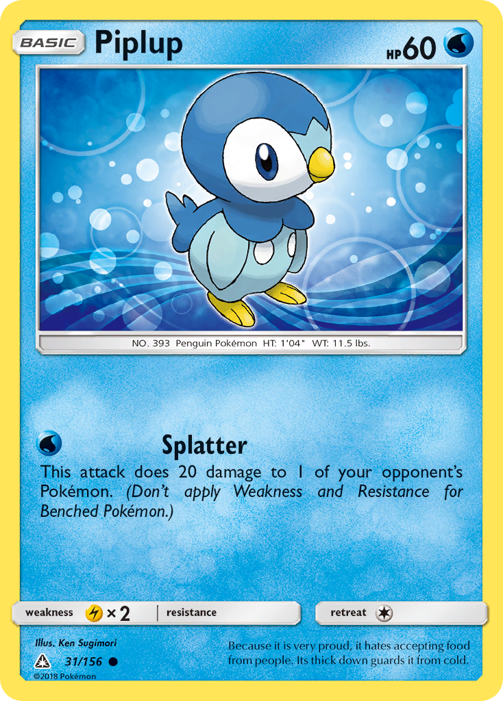 Piplup (31/156) - Ultra Prism Pokémon Card