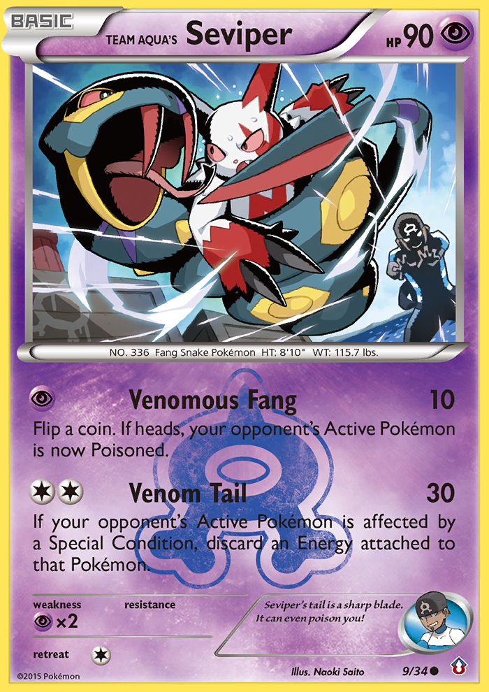 Team Aqua's Seviper (9/34) - Double Crisis Pokémon Card