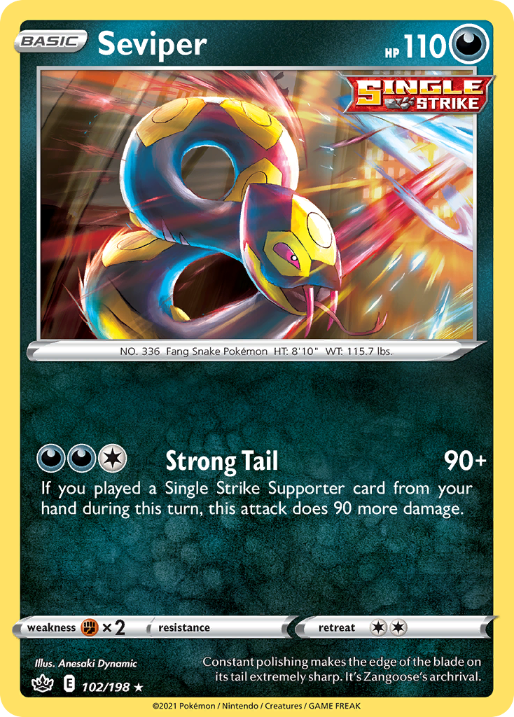 Seviper (102/198) - Chilling Reign Pokémon Card