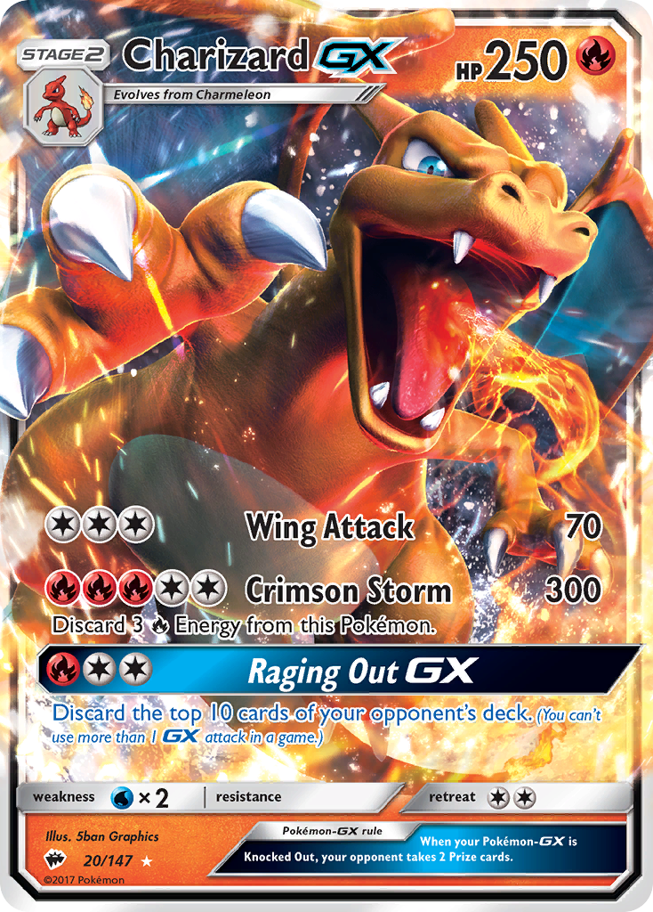 Charizard GX (20/147) - Burning Shadows Pokémon Card