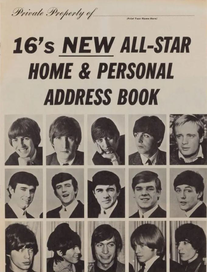 The Beatles & Rolling Stones Personal Address Book 1966 Concert Poster