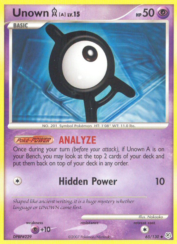 Unown [A] (65/130) - Diamond & Pearl Pokémon Card