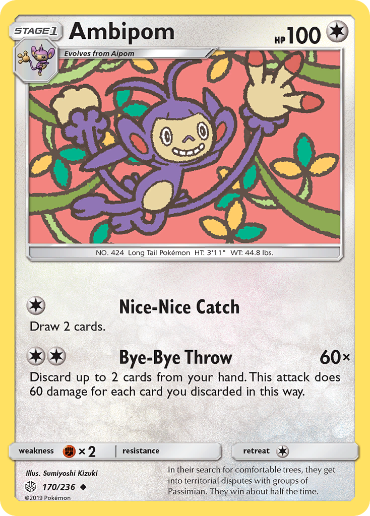 Ambipom (170/236) - Cosmic Eclipse Pokémon Card