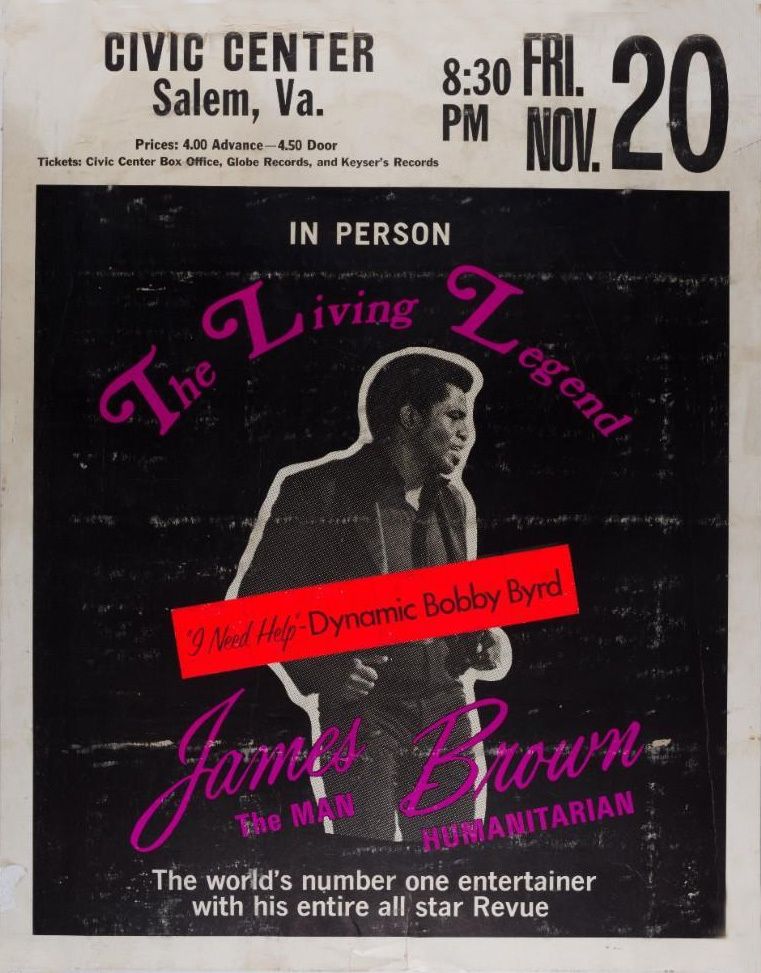 James Brown Salem Civic Center 1970 Concert Poster