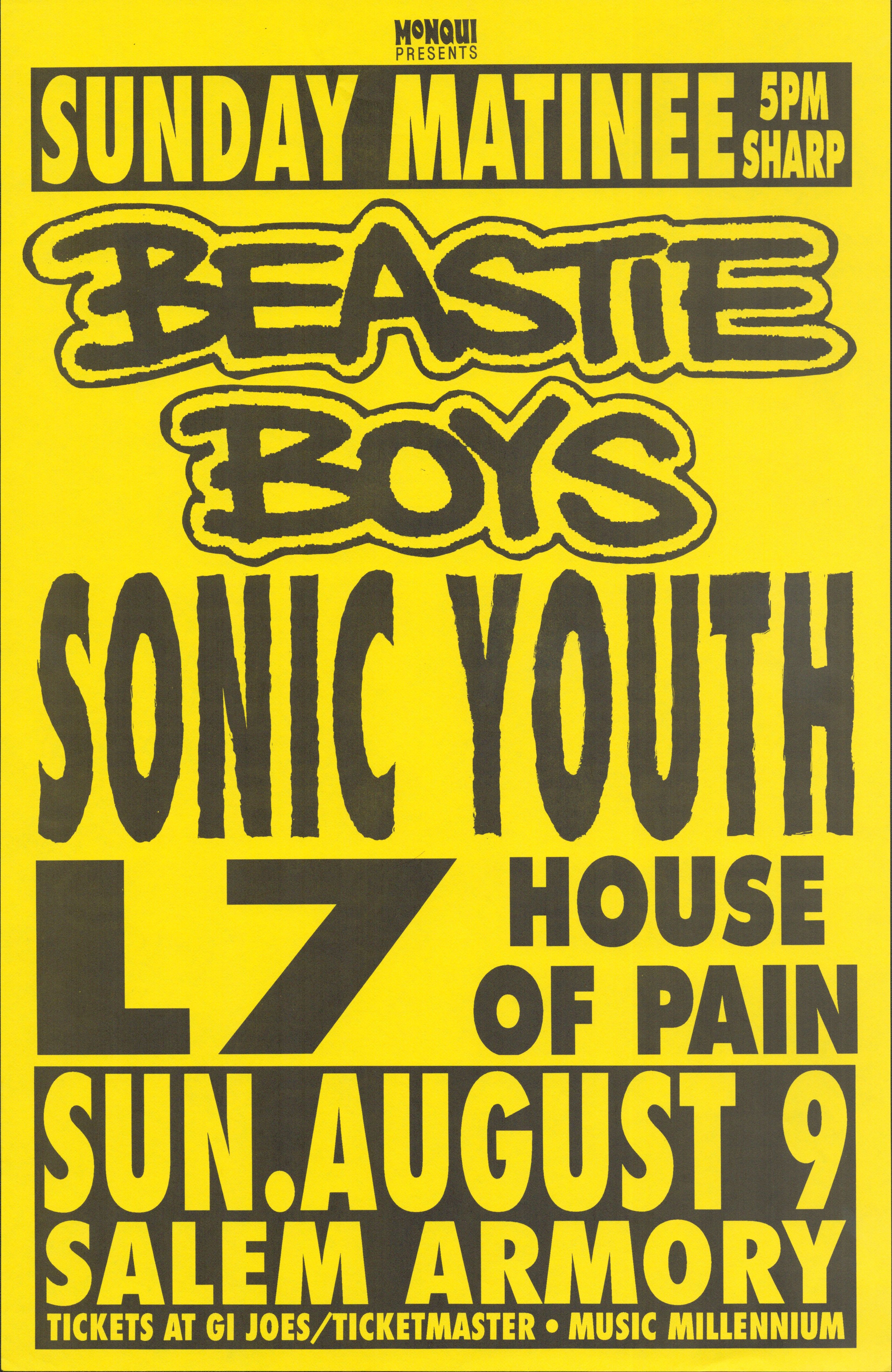 MXP-257.2 Beastie Boys 1992 Salem Armory  Aug 9 Concert Poster