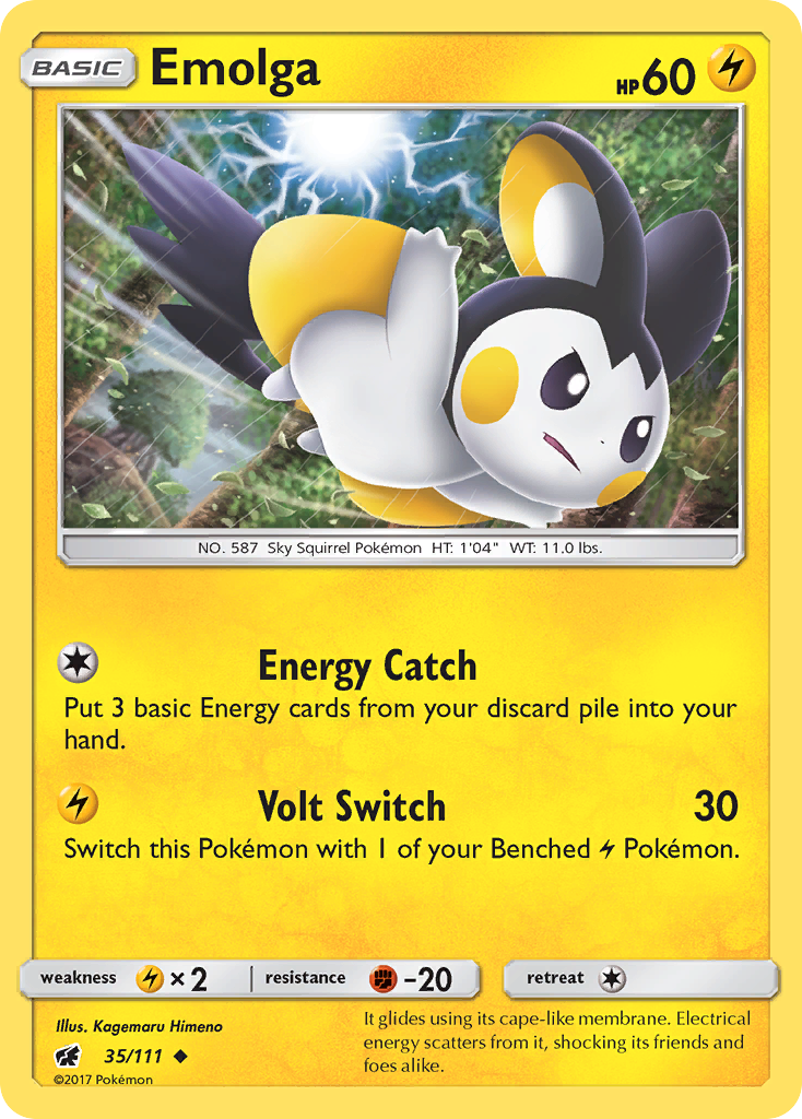 Emolga (35/111) - Crimson Invasion Pokémon Card