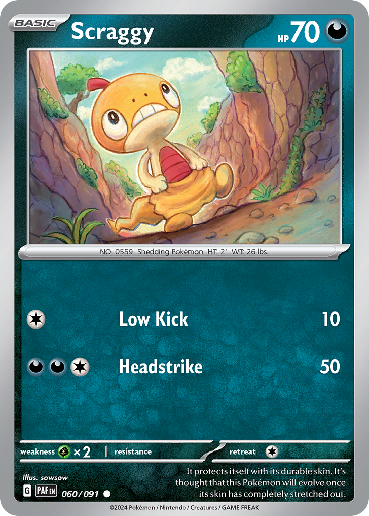 Scraggy (60/91) - Paldean Fates Pokémon Card