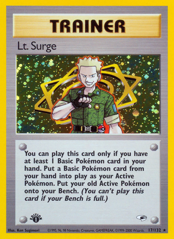 Lt. Surge (Trainer) (17/132) - Gym Heroes (1st Edition) Pokémon Card