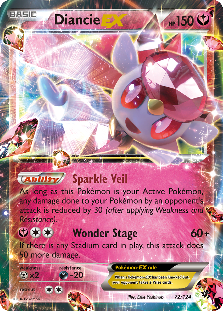 Diancie EX (72/124) - Fates Collide Pokémon Card