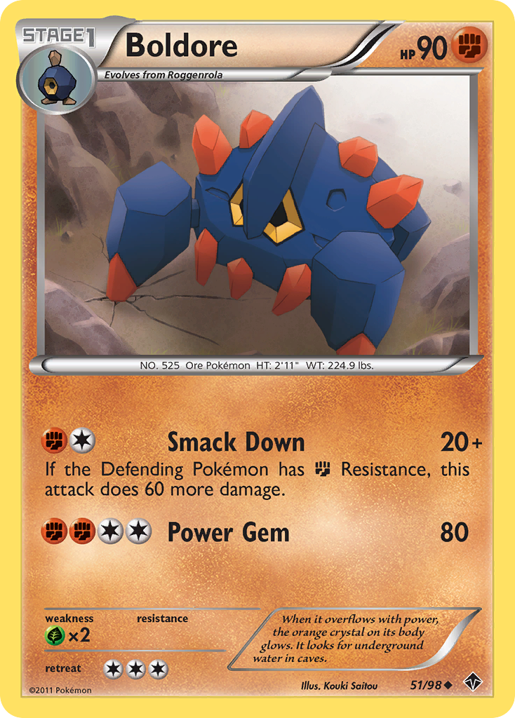 Boldore (51/98) - Emerging Powers Pokémon Card