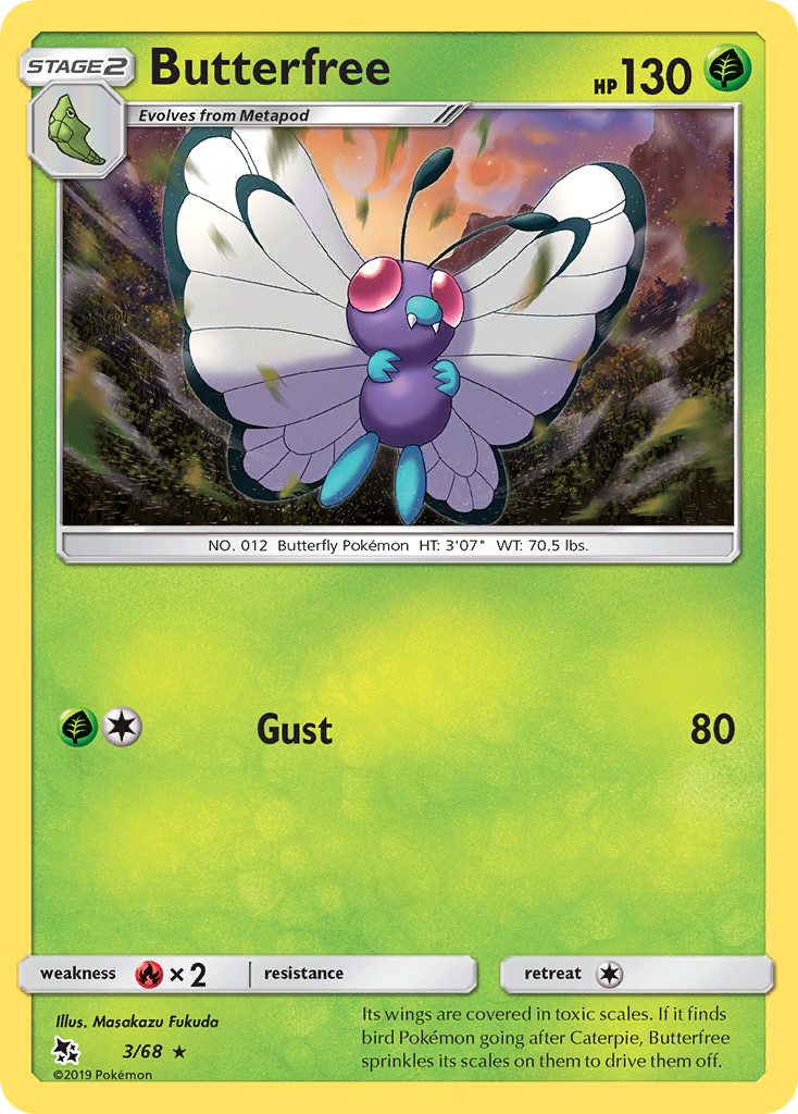 Butterfree (3/68) - Hidden Fates Pokémon Card