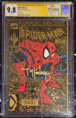 Spider-Man #1 GOLD CGC  Signed by Todd McFarlane 