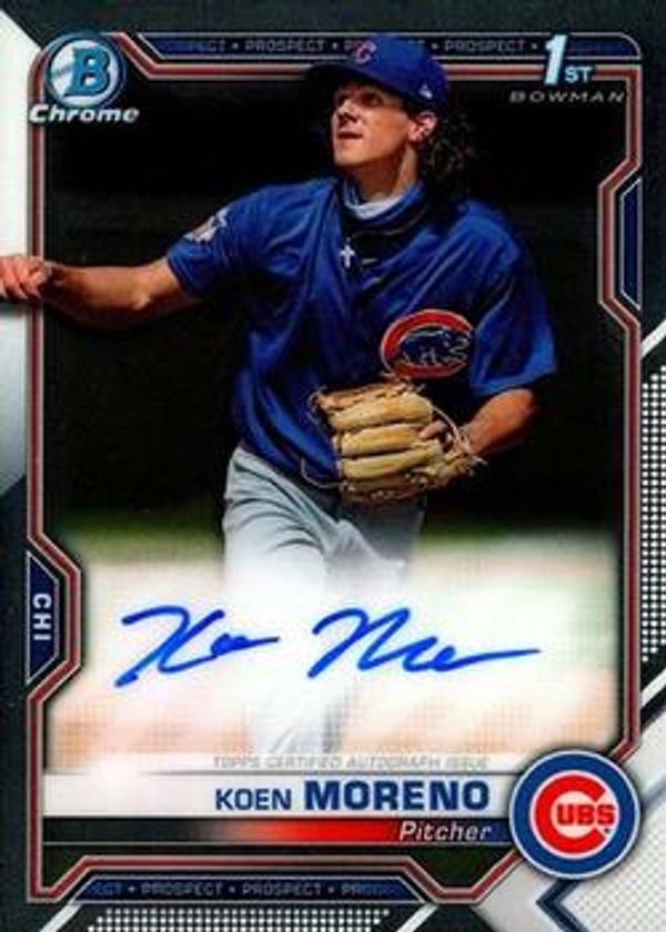 Koen Moreno 2021 Bowman Chrome - Prospect Autographs Baseball #CPA-KMO