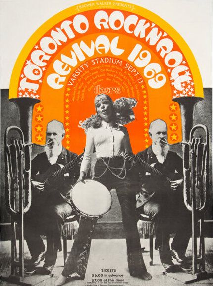 John Lennon & The Doors Toronto Rock Festival 1969 Concert Poster