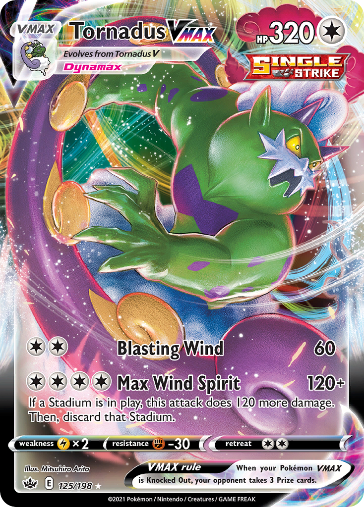 Tornadus VMAX (125/198) - Chilling Reign Pokémon Card