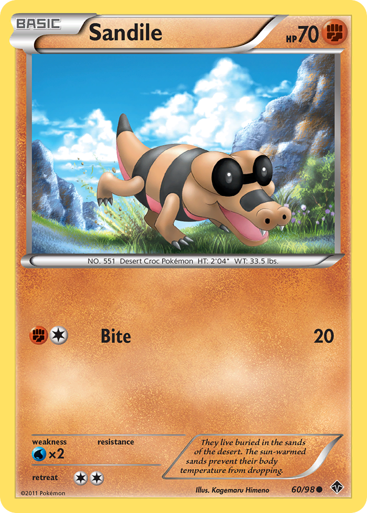 Sandile (60/98) - Emerging Powers Pokémon Card