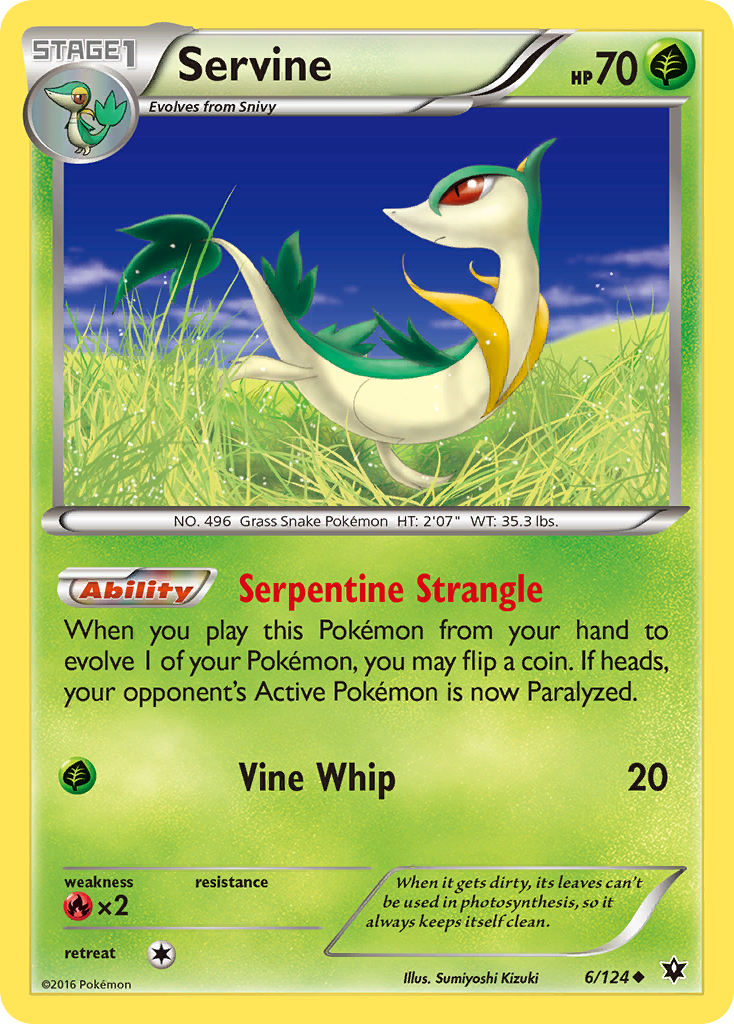 Servine (6/124) - Fates Collide Pokémon Card