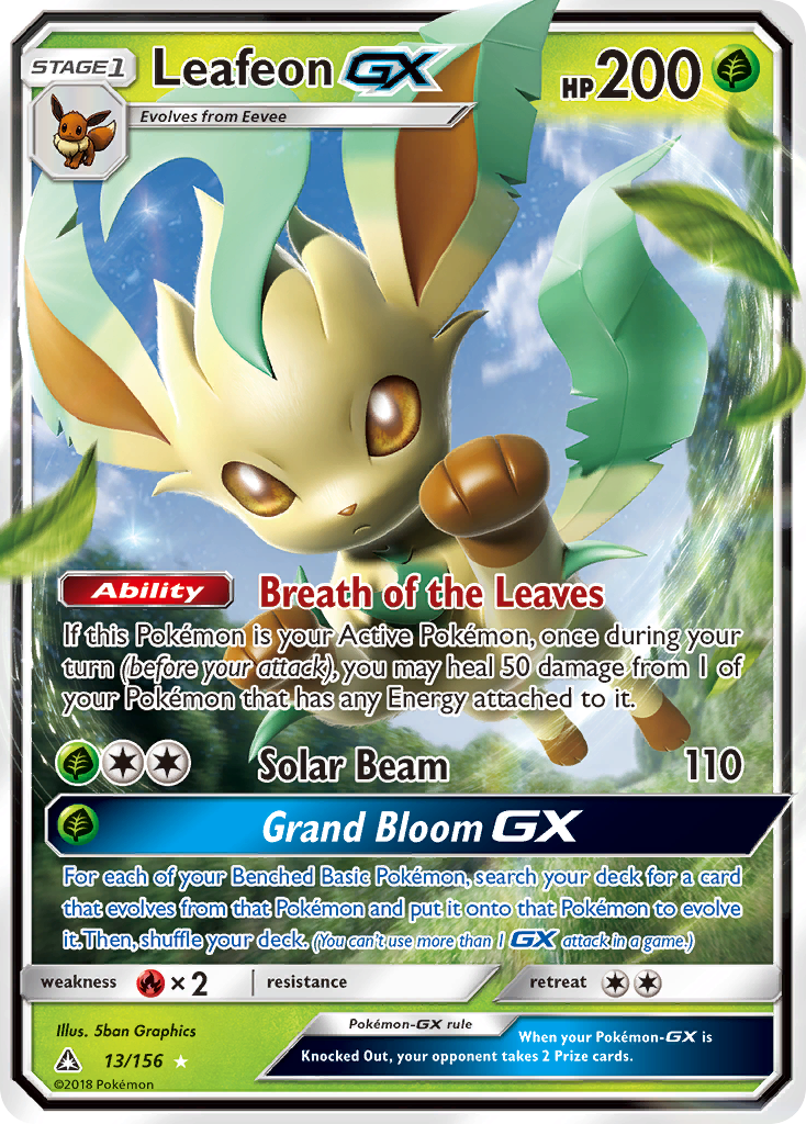 Leafeon GX (13/156) - Ultra Prism Pokémon Card