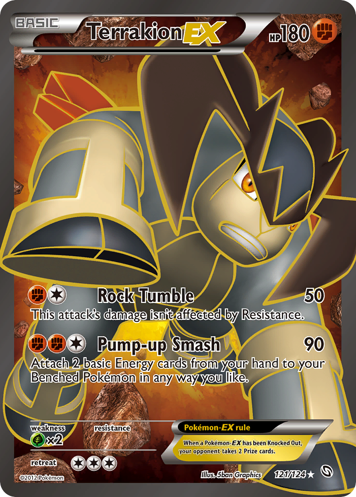 Terrakion EX (121/124) - Dragons Exalted Pokémon Card