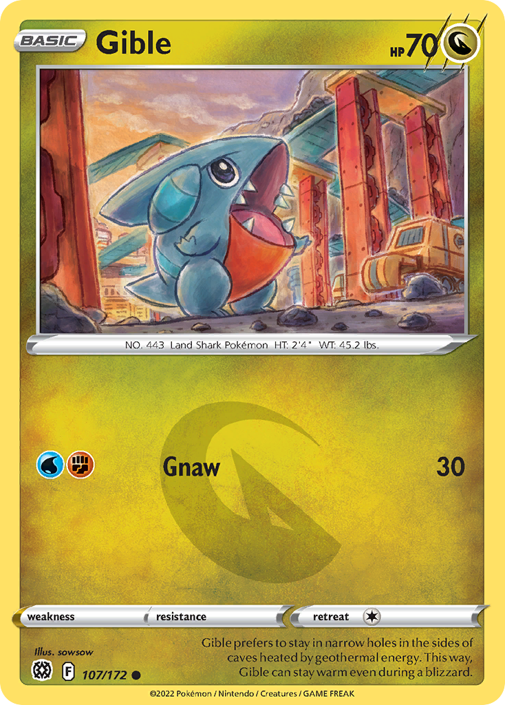 Gible (107/172) - Brilliant Stars Pokémon Card