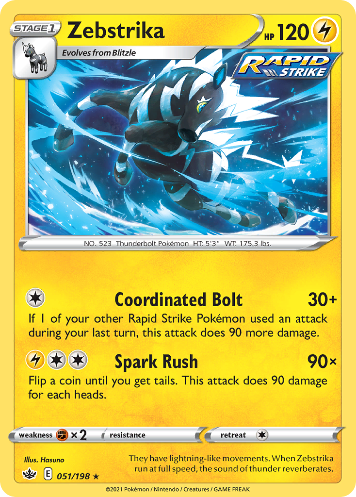 Zebstrika (51/198) - Chilling Reign Pokémon Card