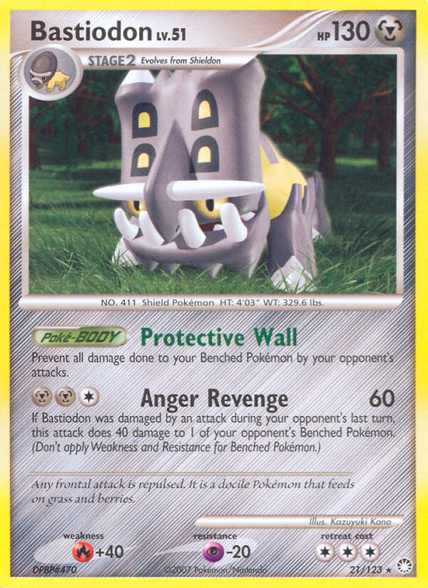 Bastiodon (21/123) - Mysterious Treasures Pokémon Card