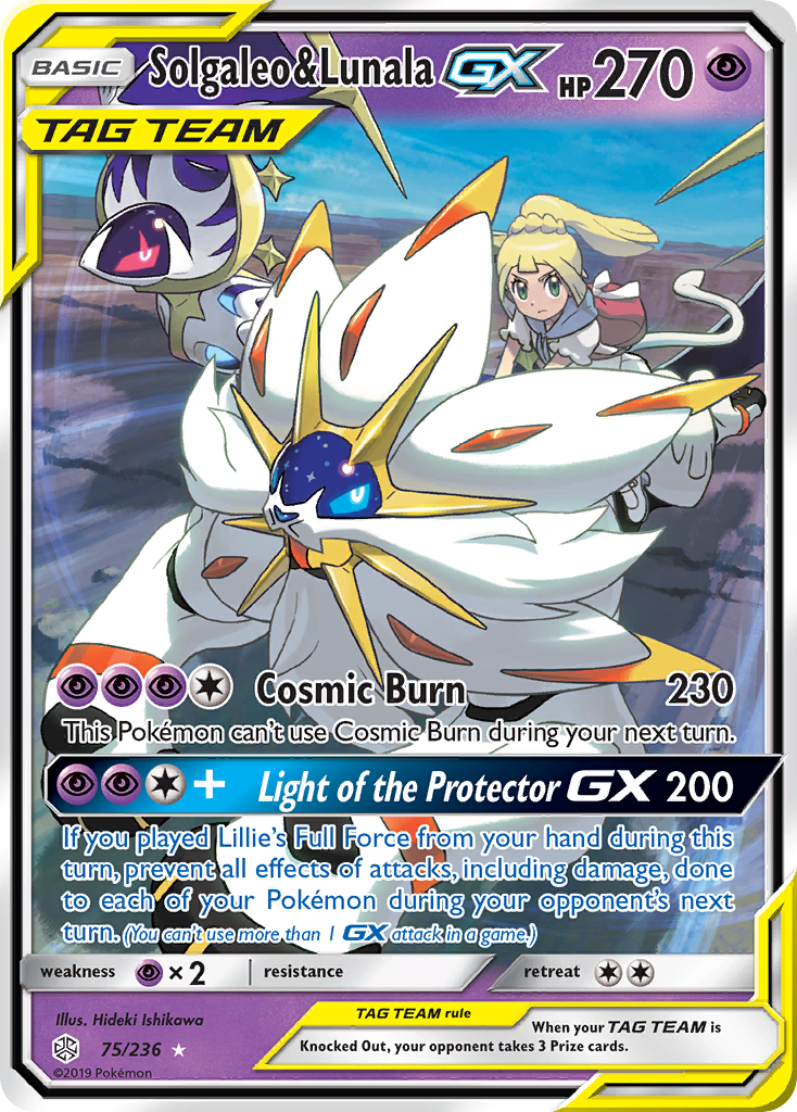 Solgaleo & Lunala GX (75/236) - Cosmic Eclipse Pokémon Card