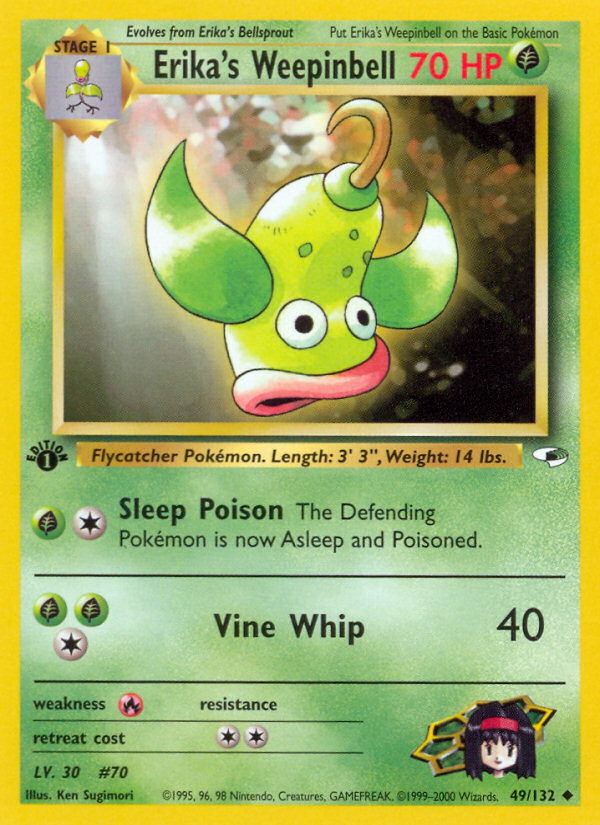 Erika's Weepinbell (49/132) - Gym Heroes (1st Edition) Pokémon Card