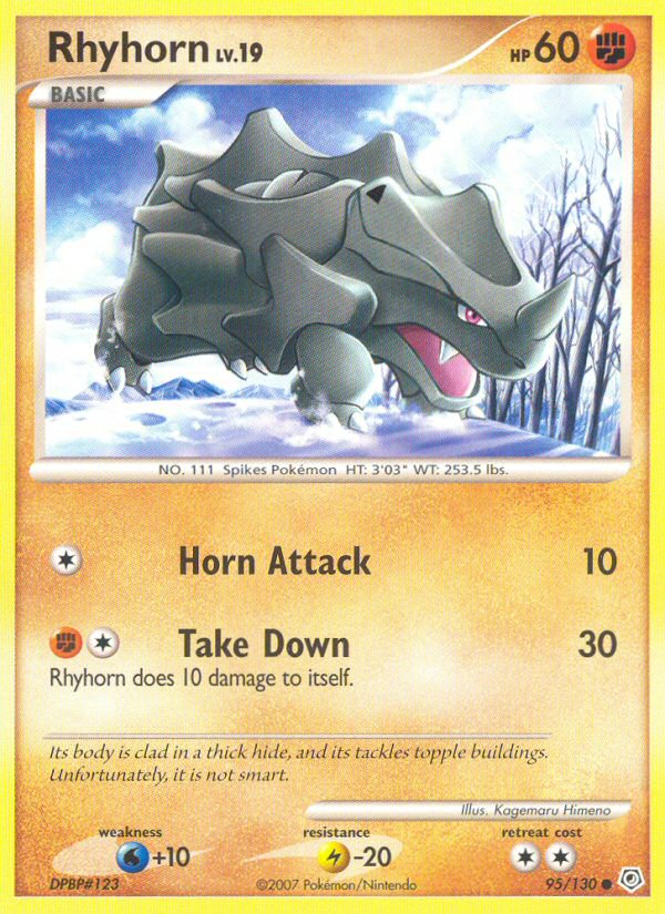 Rhyhorn (95/130) - Diamond & Pearl Pokémon Card