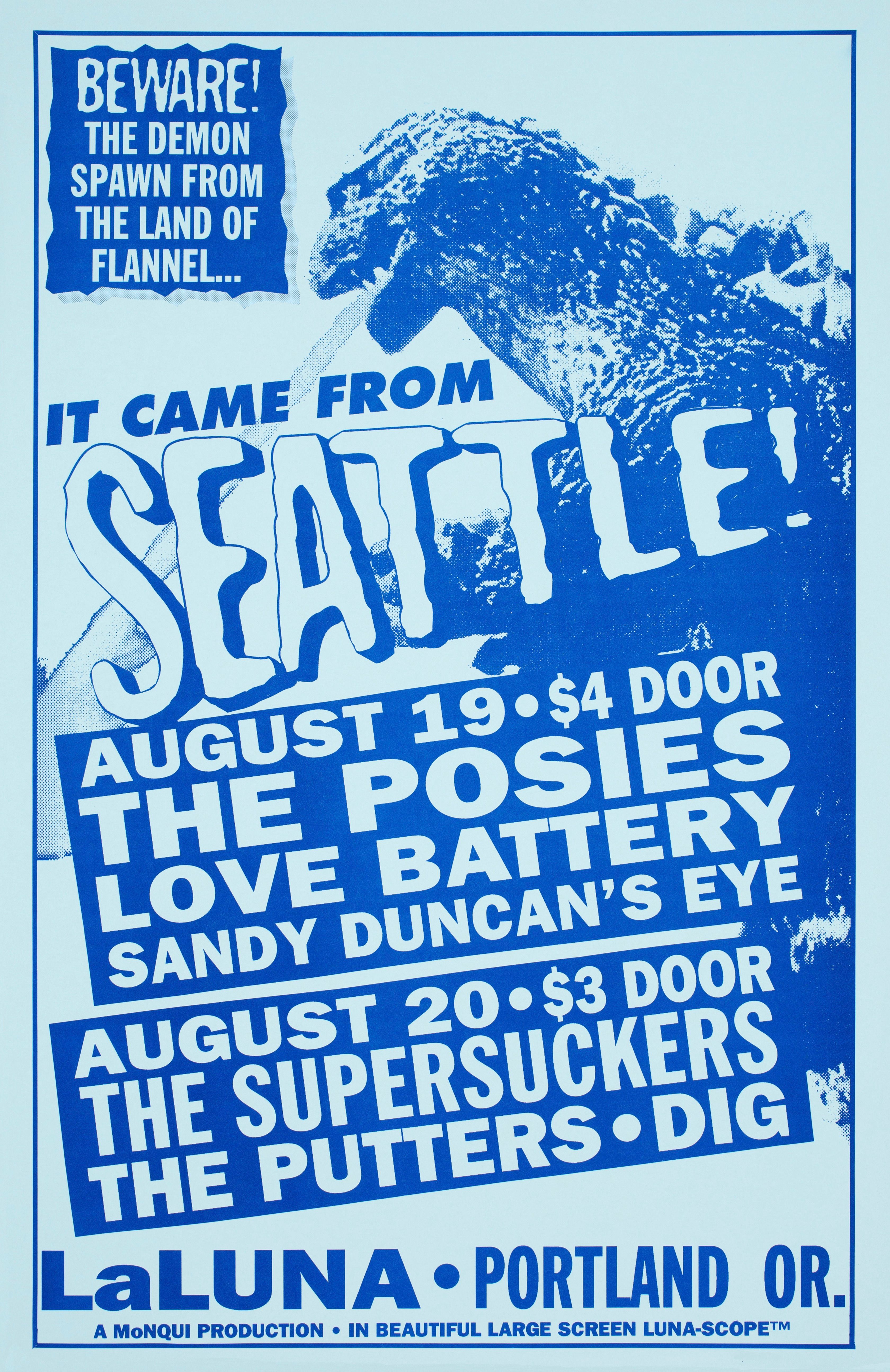MXP-212.4 It Came From Seattle - Event 1993 La Luna  Aug 19 Concert Poster