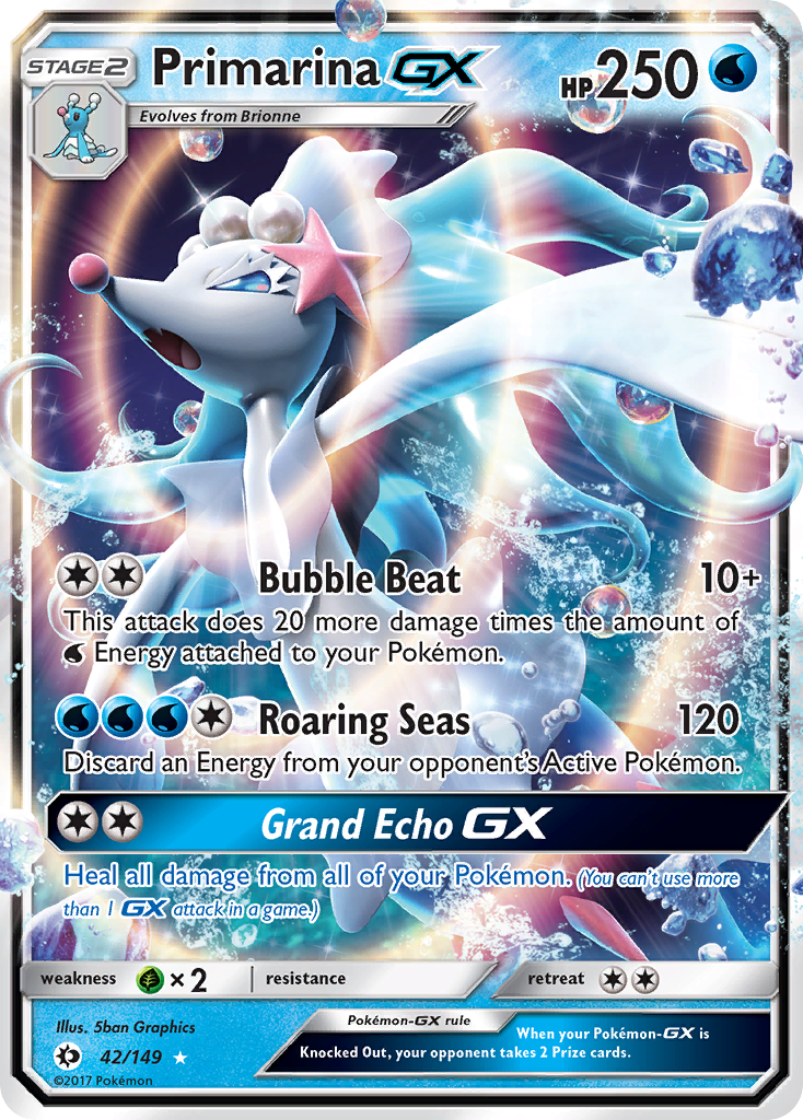 Primarina GX (42/149) - Sun & Moon Pokémon Card