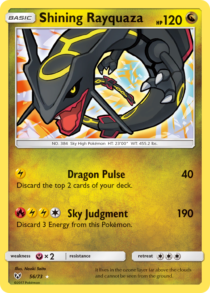 Shining Rayquaza (56/73) - Shining Legends Pokémon Card