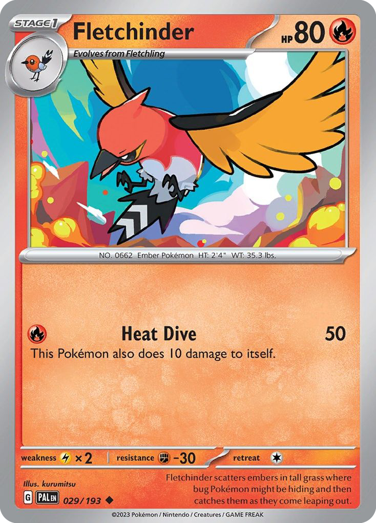 Fletchinder (29/193) - Paldea Evolved Pokémon Card