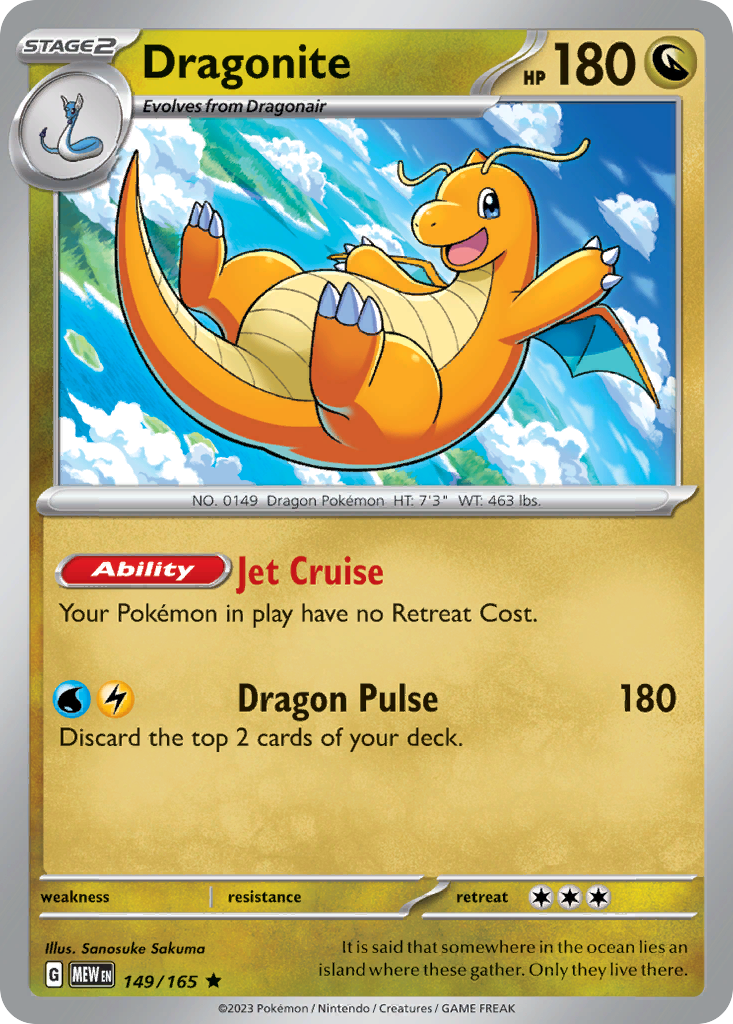 Dragonite (149/165) - 151 Pokémon Card