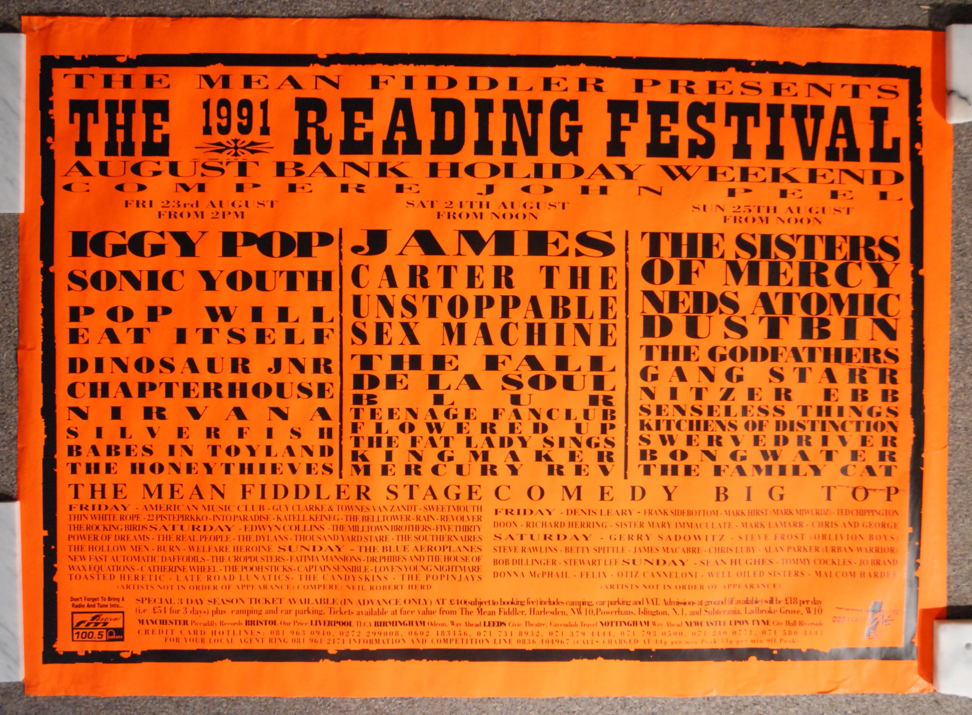 Reading Festival 1991 Concert Poster