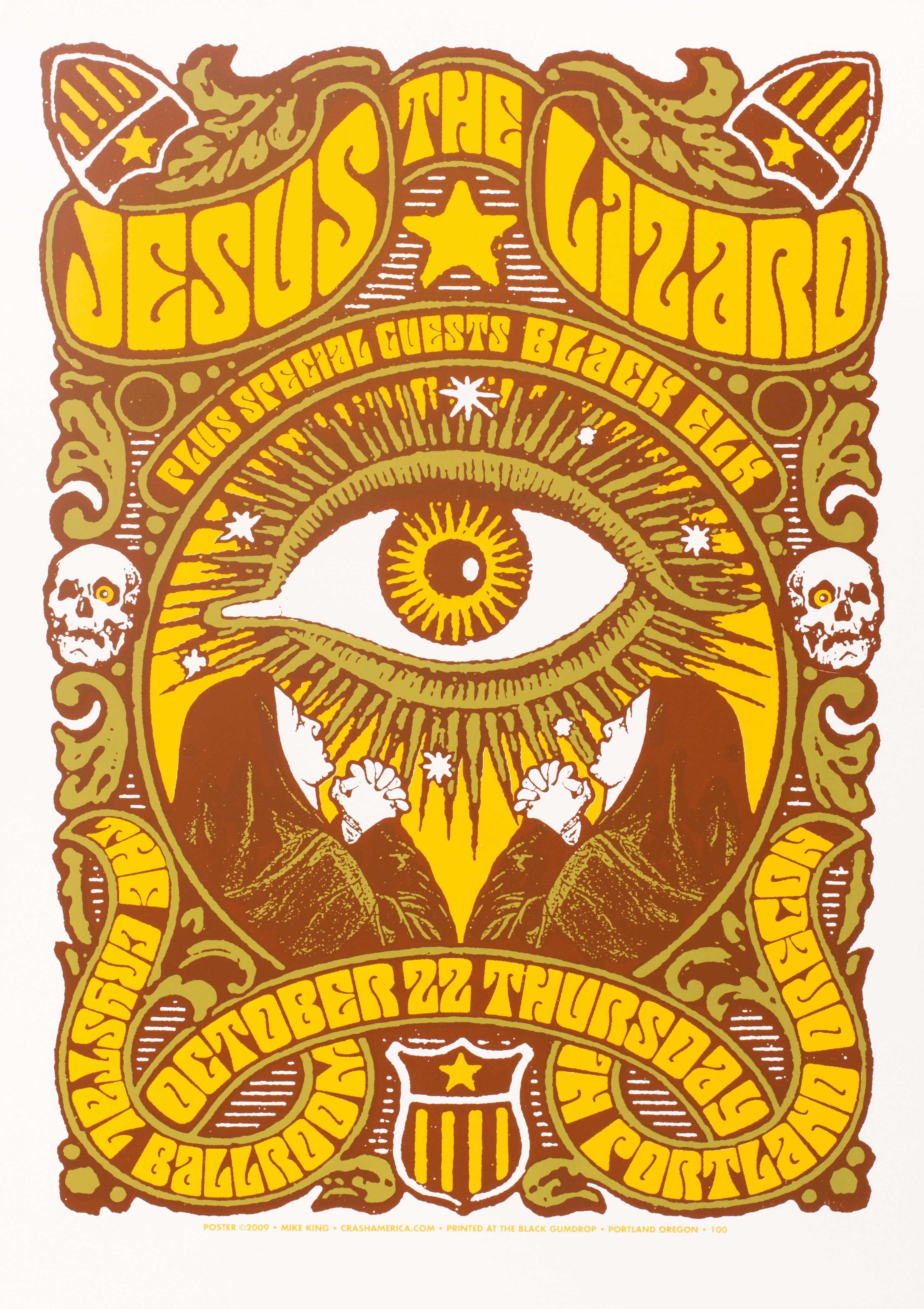 MXP-2.1 Jesus Lizard Crystal Ballroom 2009 Concert Poster