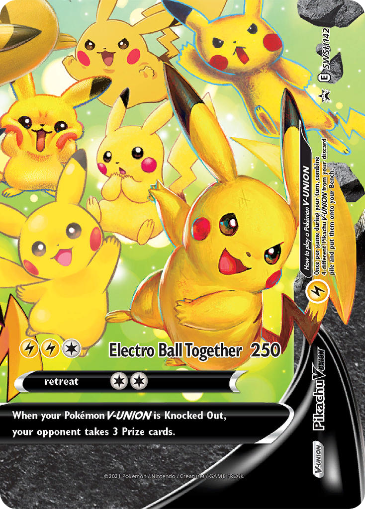 Pikachu V-UNION (SWSH142) - SWSH Black Star Promos Pokémon Card