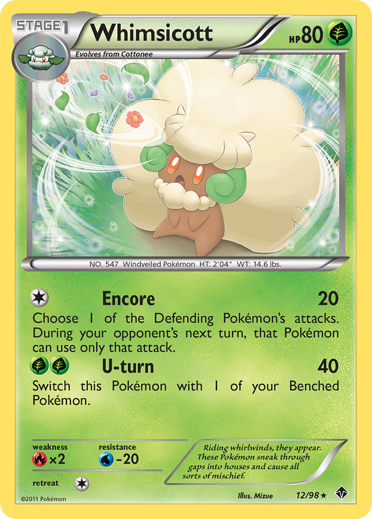 Whimsicott (12/98) - Emerging Powers Pokémon Card