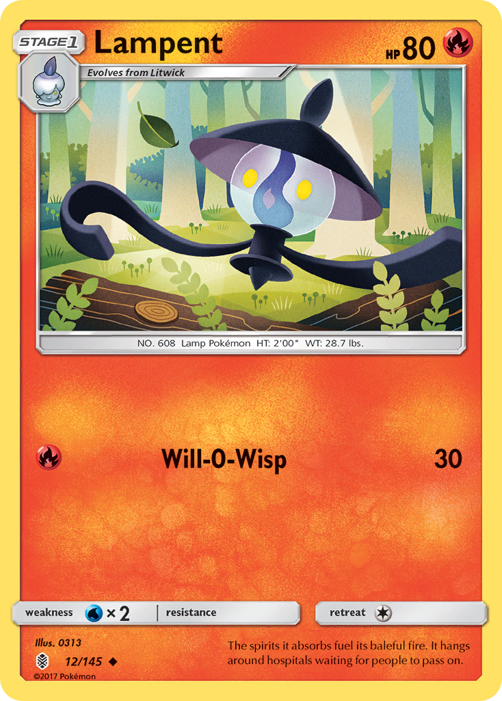 Lampent (12/145) - Guardians Rising Pokémon Card