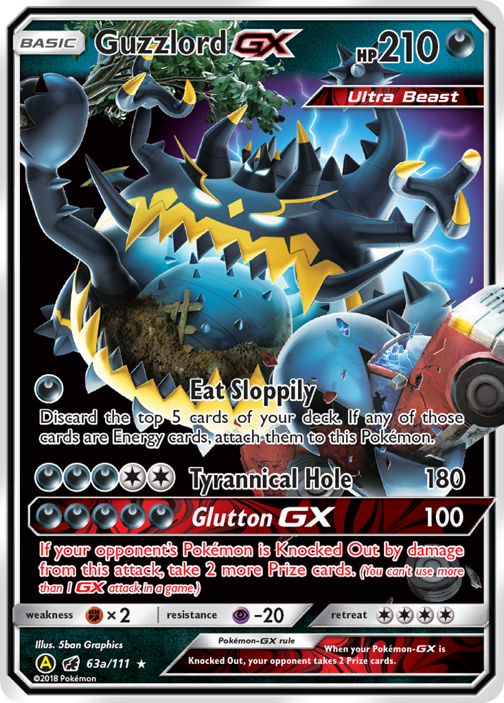 Guzzlord GX (63a) - Crimson Invasion Pokémon Card