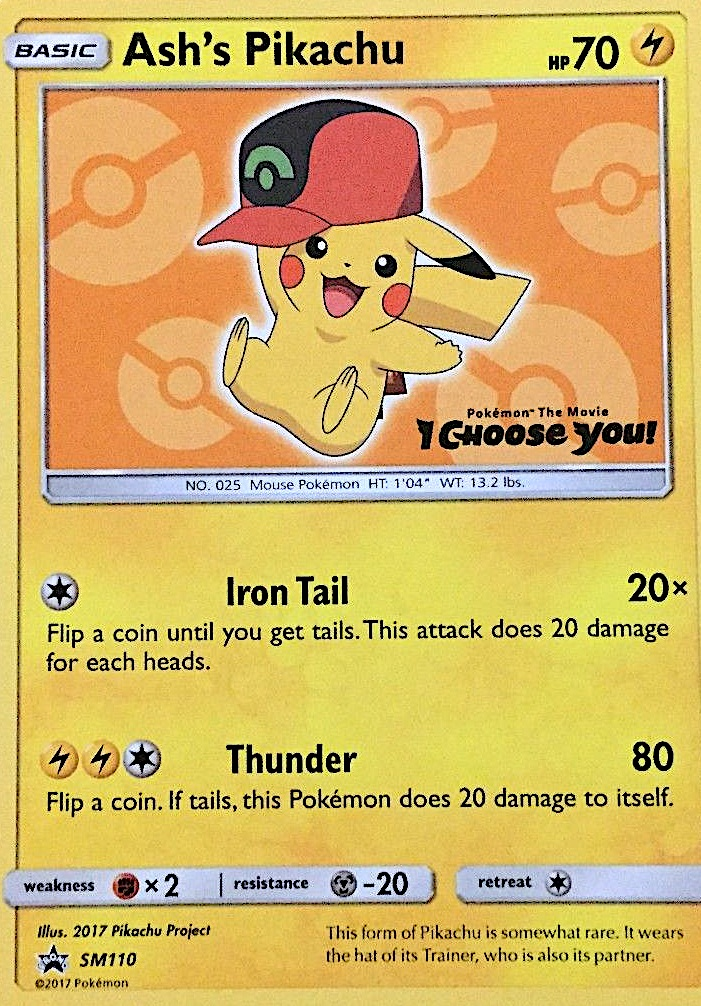 Ash's Pikachu (SM110) - SM Black Star Promos Pokémon Card