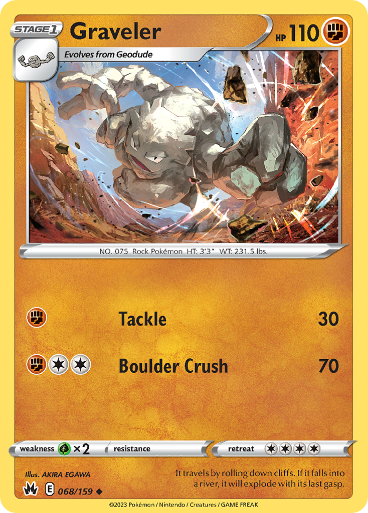 Graveler (68/159) - Crown Zenith Pokémon Card